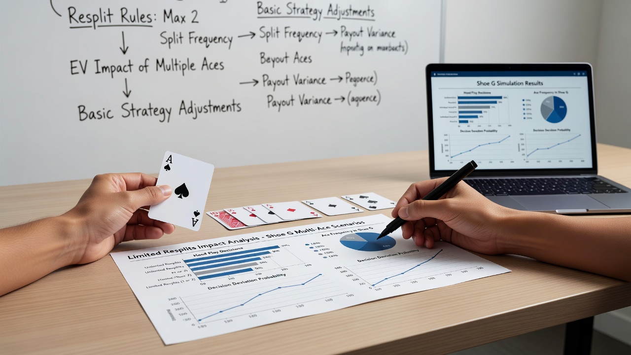 Analyse von Wahrscheinlichkeitsverteilungen bei limitierten Ass-Resplits und weichen Händen in Multi-Deck-Spielen